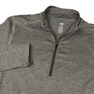 REI Co-op Quarter Zip Pullover Mens‎ Small Grey Heathered Thumbhole Active Layer